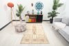 4x7 Beige Orange Brown Vintage Rug, Floral Handwoven Rug, 4x7 Oushak Runner, Bohemian Rug, Handmade Rug, Livingroom Rug, Kitchen Bedroom Rug - Görsel 2