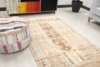 4x7 Beige Orange Brown Vintage Rug, Floral Handwoven Rug, 4x7 Oushak Runner, Bohemian Rug, Handmade Rug, Livingroom Rug, Kitchen Bedroom Rug - Görsel 5