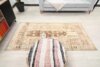 4x7 Beige Orange Brown Vintage Rug, Floral Handwoven Rug, 4x7 Oushak Runner, Bohemian Rug, Handmade Rug, Livingroom Rug, Kitchen Bedroom Rug - Görsel 9