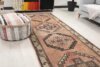 4x13 Red Gray Wool Turkish Runner, 4x13 Muted Oushak Runner, 4x13 Bohemian Runner, Handmade Rug, Vintage Runner, Patterned Runner, Faded Rug - Görsel 5