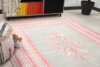 6x7 Blue Pink Turkish Rug, 6x7 Handmade Oushak Runner, Bohemian Rug, Handmade Wool Rug, Antique Wool Area Rug, Vintage Old Rug, Kitchen Rug - Görsel 4