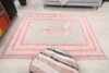 6x7 Blue Pink Turkish Rug, 6x7 Handmade Oushak Runner, Bohemian Rug, Handmade Wool Rug, Antique Wool Area Rug, Vintage Old Rug, Kitchen Rug - Görsel 9