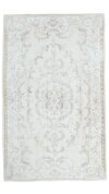 5x9 Beige Brown Turkish Rug, 5x9 Oushak Floral Rug, Handmade Wool Rug, Distressed Rug, Faded Area Rug, Vintage Rug, Kitchen Rug, Bedroom Rug