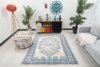 5x7 Beige Pink Blue Turkish Rug, 5x7 Handmade Oushak Runner, Bohemian Rug, Handmade Wool Rug, Antique Wool Area Rug, Vintage Rug,Kitchen Rug - Görsel 2