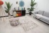 4x7 Beige Black Vintage Rug, Floral Handwoven Wool Rug, 4x7 Oushak Runner, Bohemian Rug, Handmade Rug, Livingroom Rug, Kitchen Bedroom Rug - Görsel 3
