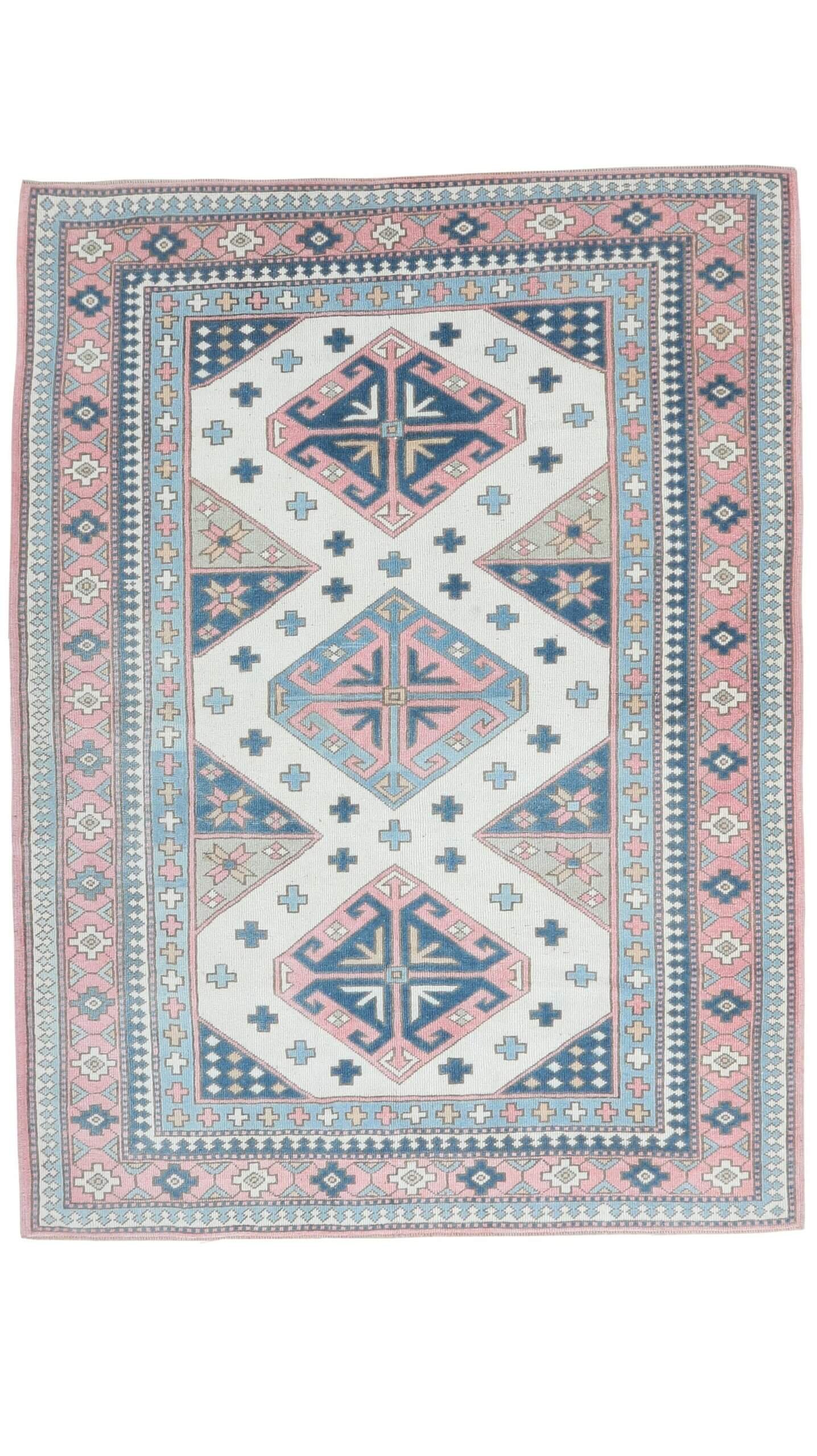 6x8 Pink Blue Turkish Rug