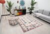 5x7 Beige Pink Blue Turkish Rug, 5x7 Oushak Wool Rug, Handmade Rug, 5x7 Large Area Rug, Patterned Vintage Rug, Kitchen Rug, Living Room Rug - Görsel 3