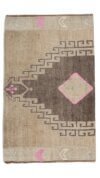 2x4 Vintage Beige Brown Pink Rug