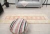 3x9 Pink Yellow Vintage Rug, 3x9 Oushak Runner, Bohemian Wool Runner, Handmade Rug, Antique Rug, Vintage Rug, Kitchen Runner, Hallway Runner - Görsel 9