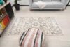 4x7 Beige Black Vintage Rug, Floral Handwoven Wool Rug, 4x7 Oushak Runner, Bohemian Rug, Handmade Rug, Livingroom Rug, Kitchen Bedroom Rug - Görsel 9