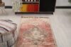3x10 Red Beige Turkish Runner, 3x10 Oushak Runner, Turkish Bohemian Runner, Handmade Rug,Antique Wool Rug, Kitchen Runner, Hallway Runner - Görsel 7