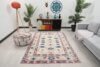 5x7 Beige Pink Blue Turkish Rug, 5x7 Oushak Wool Rug, Handmade Rug, 5x7 Large Area Rug, Patterned Vintage Rug, Kitchen Rug, Living Room Rug - Görsel 2