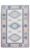 4x6 Beige Pink Blue Oushak Rug