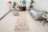 3x12 Floral Pink Brown Vintage Runner, 3x12 Boho Runner, Oushak Runner, Handmade Rug, Turkish Runner,Kitchen Runner,Neutral Runner,Faded Rug - Görsel 3