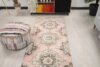 3x12 Floral Pink Brown Vintage Runner, 3x12 Boho Runner, Oushak Runner, Handmade Rug, Turkish Runner,Kitchen Runner,Neutral Runner,Faded Rug - Görsel 7