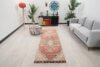 3x10 Red Beige Turkish Runner, 3x10 Oushak Runner, Turkish Bohemian Runner, Handmade Rug,Antique Wool Rug, Kitchen Runner, Hallway Runner - Görsel 2