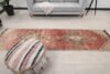 3x10 Red Beige Turkish Runner, 3x10 Oushak Runner, Turkish Bohemian Runner, Handmade Rug,Antique Wool Rug, Kitchen Runner, Hallway Runner - Görsel 9