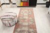 3x13 Red Beige Turkish Runner, 3x13 Oushak Runner, 3x13 Bohemian Runner, Handwoven Rug, Vintage Wool Runner, Hallway Wool Runner, Faded Rug - Görsel 7