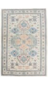 7x10 Oushak Beige Orange Blue Rug