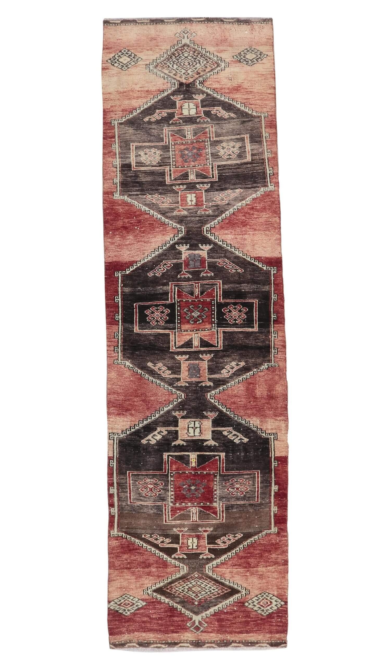 3x12 Red Black Vintage Runner